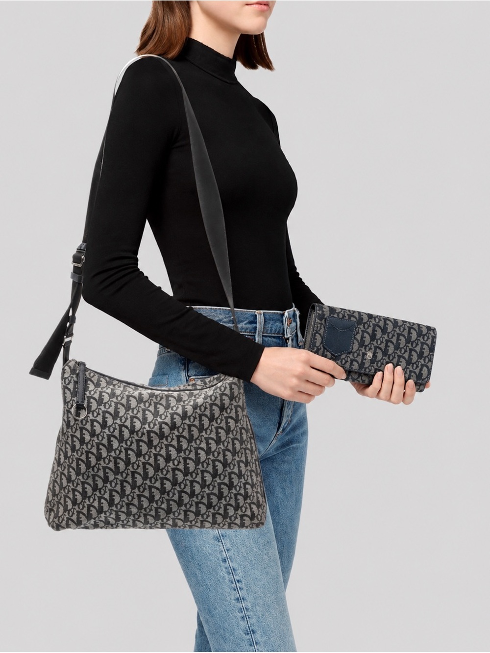 Dior Monogram Denim Bag and Wallet Set